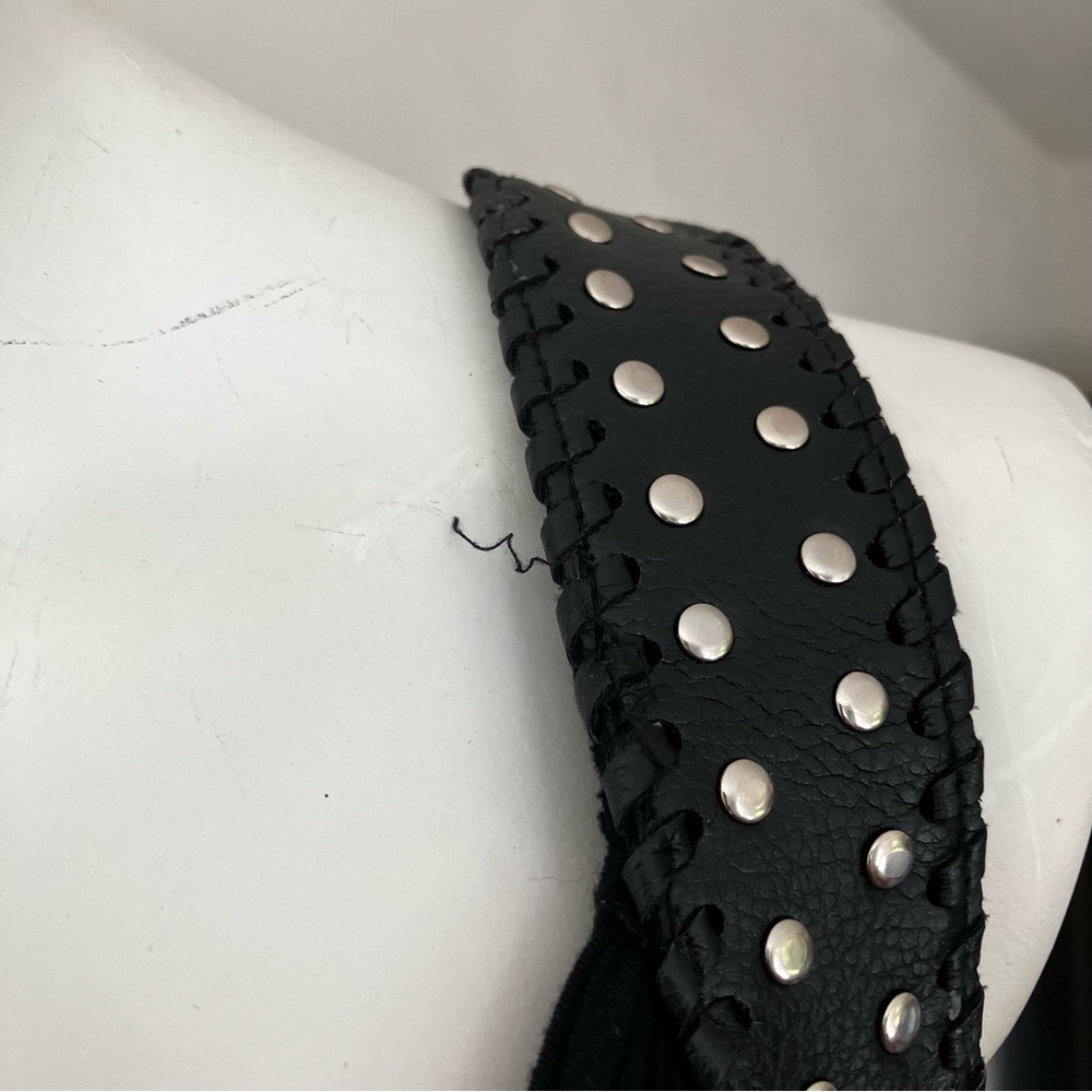 Love & Love | Vintage 90s Faux Leather Gothic Corset Top Maxi Dress - Picture 8 of 12